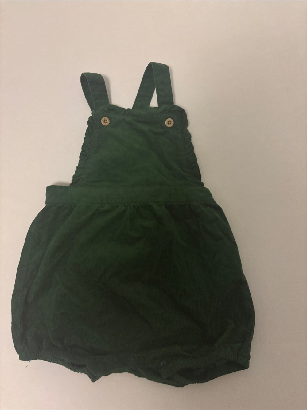 Toddler Green Corduroy Bubble Romper Overalls 18M
